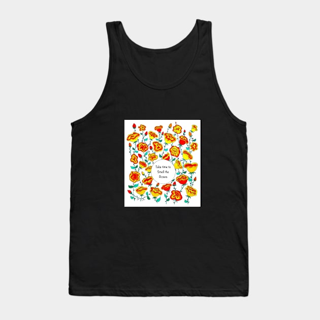 Smell the Roses Tank Top by Laughing Cat Designs